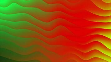 geanimeerd abstract achtergrond met groente, rood en geel kleur golvend strepen video