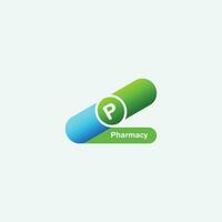 diseño de logotipo de farmacia vector
