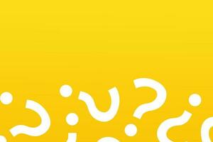 Question mark copy space background. Yellow quiz banner template. vector