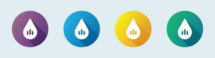 Heat water solid icon in flat design style. Hot temperature signs vector illustration.