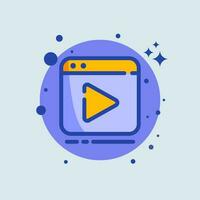 Media player flat illustration. Video signs vector illustration.