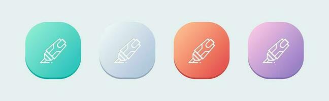 Highlighter line icon in flat design style. Marker signs vector illustration.