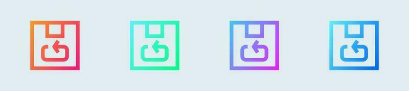 Inventory line icon in gradient colors. Logistic signs vector illustration.