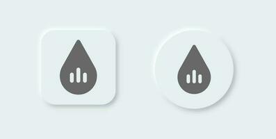 Heat water solid icon in neomorphic design style. Hot temperature signs vector illustration.
