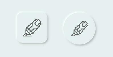 Highlighter line icon in neomorphic design style. Marker signs vector illustration.