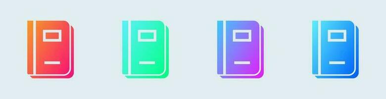 Journal solid icon in gradient colors. Book signs vector illustration.