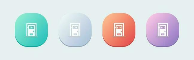 Door solid icon in flat design style. Protection signs vector illustration.