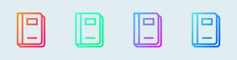 Journal line icon in gradient colors. Book signs vector illustration.