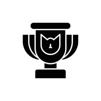 Cat trophy icon. Solid icon vector