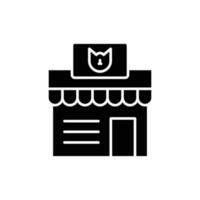 gato Tienda icono. sólido icono vector