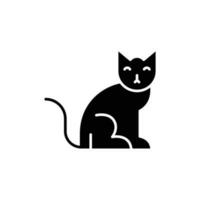 gato icono. sólido icono vector