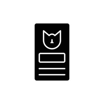 gato documento icono. sólido icono vector