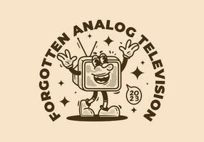 Mascot character of analog television with happy face vector