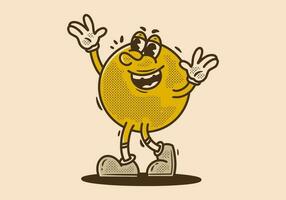 Happy character with happy face in vintage style vector