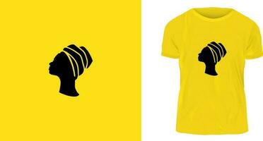 t shirt design concept, African woman illustration vector