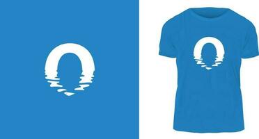 t shirt design concept, blue ocean vector