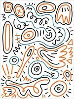 line art abstract background doodle hand drawn vector