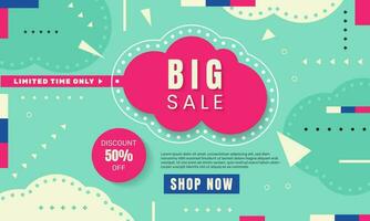 Flat sale background with big sale discount. - Vector. vector