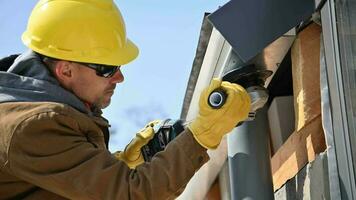 Contruction Worker Removing Metal Elements Using Circular Saw video