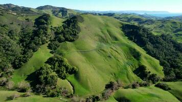 Scenic California Santa Lucia Rolling Hills near Cambria Aerial View video