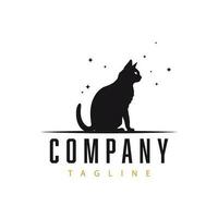 Black cat logo template design vector