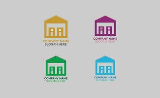 Simple clean modern creative corporate real estate home building logo design template. vector