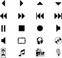 sound player icons set vector