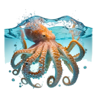 pulpo cefalópodo calamar terrestre animal, otros, terrestre animal, animal, estructura png ai generativo