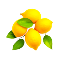 Fresh lemon isolated on transparent background a whole lemon png