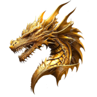 d'or chinois dragon png ai génératif