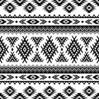 Geometric abstract tribal texture design. Seamless ethnic pattern. Vector illustration in Navajo style. Black and white color. Design for textile, fabric, clothing, curtain, rug, ornament, background.