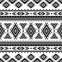 Geometric abstract tribal texture design. Seamless ethnic pattern. Vector illustration in Navajo style. Black and white color. Design for textile, fabric, clothing, curtain, rug, ornament, background.