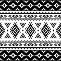 Ethnic pattern art ornament. Seamless geometric pattern in tribal style. Abstract art print. Black and white colors. Design for textile template, fabric, clothing, curtain, rug, ornament, background. vector