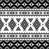 Ethnic pattern art ornament. Seamless geometric pattern in tribal style. Abstract art print. Black and white colors. Design for textile template, fabric, clothing, curtain, rug, ornament, background. vector