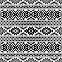 Seamless tribal pattern with geometric shapes in black and white colors. Aztec ethnic background. Design for textile, fabric, clothes, curtain, carpet, batik, ornament, wallpaper, wrapping, paper. vector