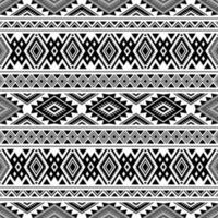 Seamless tribal pattern with geometric shapes in black and white colors. Aztec ethnic background. Design for textile, fabric, clothes, curtain, carpet, batik, ornament, wallpaper, wrapping, paper. vector