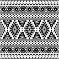 Geometric seamless tribal pattern with ethnic Aztec motives in black and white. Abstract background in ethnic style. Design for textile, fabric, clothes, curtain, carpet, batik, ornament, wallpaper. vector