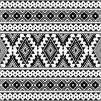 geométrico sin costura tribal modelo con étnico azteca motivos en negro y blanco. resumen antecedentes en étnico estilo. diseño para textil, tela, ropa, cortina, alfombra, batik, ornamento, fondo de pantalla. vector