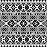 Geometric seamless tribal pattern in black and white colors. Aztec ethnic style print template for textile design, fabric, clothes, curtain, carpet, batik, ornament, wallpaper, wrapping, paper. vector