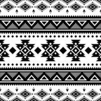 Geometric abstract vector illustration. Seamless ethnic pattern with traditional tribal texture design. Aztec Navajo style. Black and white colors. Design for textile, fabric, curtain, rug, wrapping.