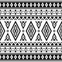 Tribal motifs design with pixel pattern. Geometric abstract seamless ethnic pattern. Black and white colors. Design for textile, fabric, clothing, curtain, rug, ornament, background, wrapping. vector