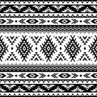 geométrico resumen formas de tribal. sin costura étnico modelo. textil impresión tradicional diseño en azteca y navajo estilo. negro y blanco colores. diseño para textil, tela, cortina, alfombra, ornamento. vector