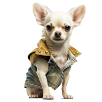 adulto bianca e Marrone chihuahua, chihuahua vestire, animali, cani png ai generativo