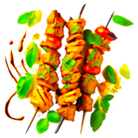 Chicken Skewers PNG Ai Generative