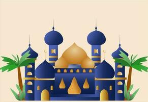 Islamic Mosque Flat Style Design vector