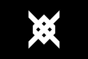 Letter X logo design concept negative space style. Abstract sign constructed from check marks. Vector elements template icon. White color. X origami letter. Origami arrows emblem. initial X letter