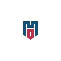 Letters MHO Shield negative space logo design vector