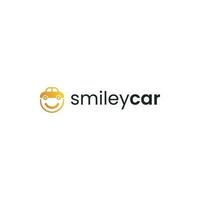 sonriente coche logo diseño vector