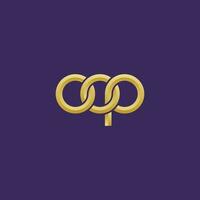 Letters OOP Monogram logo design vector