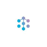 letra t blockchain logo diseño vector